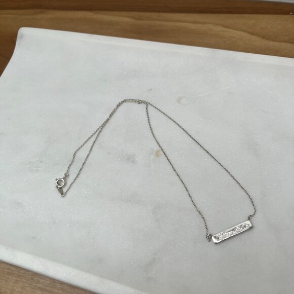 Tiffany & Co Silver Notes Bar Pendant Necklace 16" - Picture 4 of 4